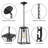 Outdoor Hanging Lantern, Modern Farmhouse 14.2" Matte Black Weather-Resistant Outdoor Pendant Light with Clear Glass, Suitable for Porch, Entryway, Patio