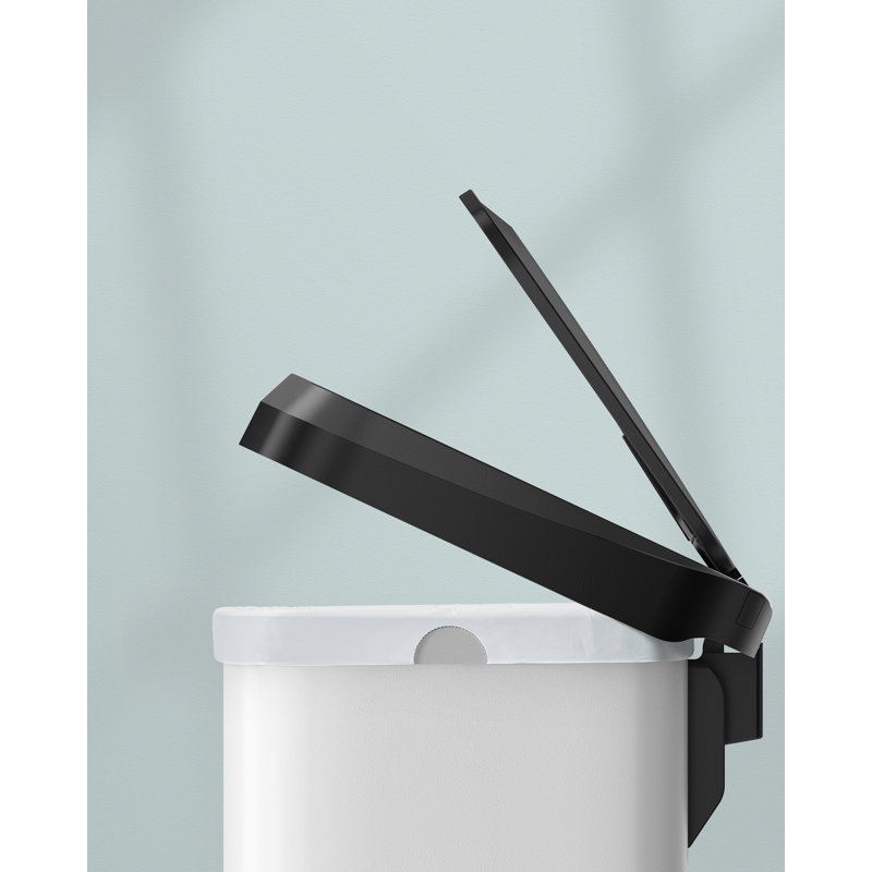 Steel Step On Kitchen Trash Can - 50L, White
