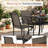 Behrens 6-Person Patio Dining Set with Rectangular Metal Dining Table and Stackable Textilene Armrest Chairs (Black)-599852595