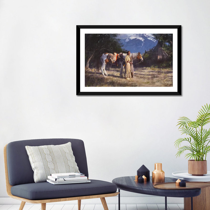 « Compagnons » par David Edward Kucera, reproduction d’art, H 24 po x l 32 po x P 1 po, Papier encadré noir, Blanc