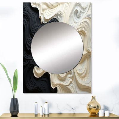 Amundsen noir blanc opt art contrastant des vagues - miroir d'art moderne