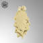 Heurtoir de porte en laiton massif Oak Leaf 6H x 3W