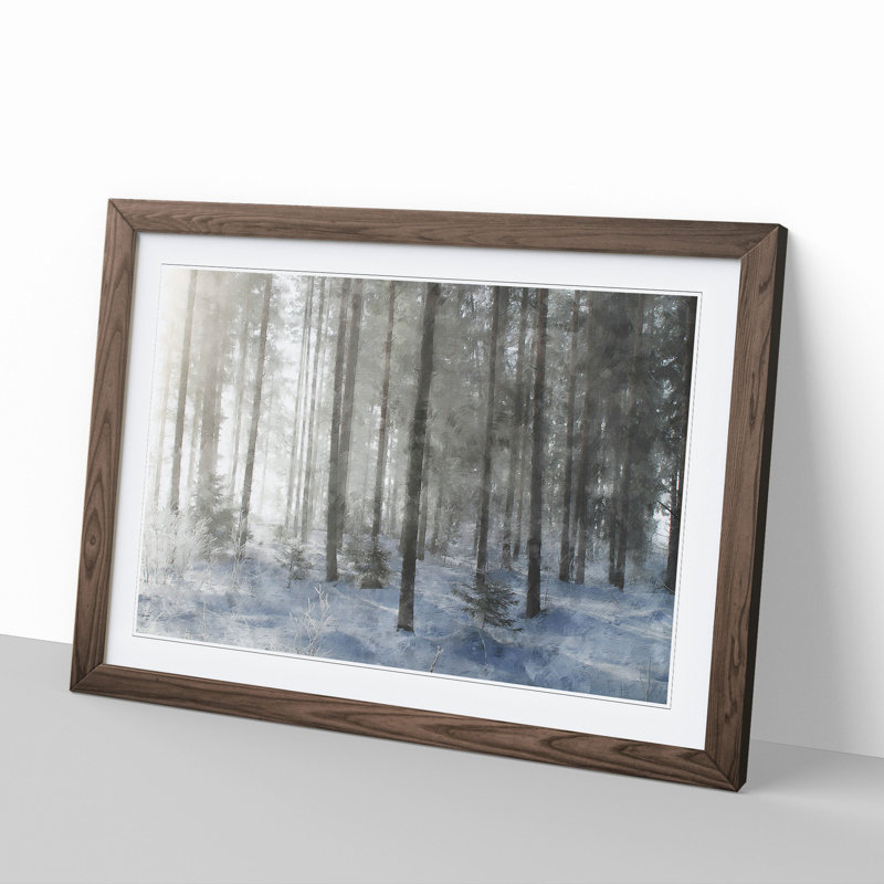 Winter Forest Vol.8 - Picture Frame Painting, 27cm H x 36cm W x 2cm D, Walnut Framed