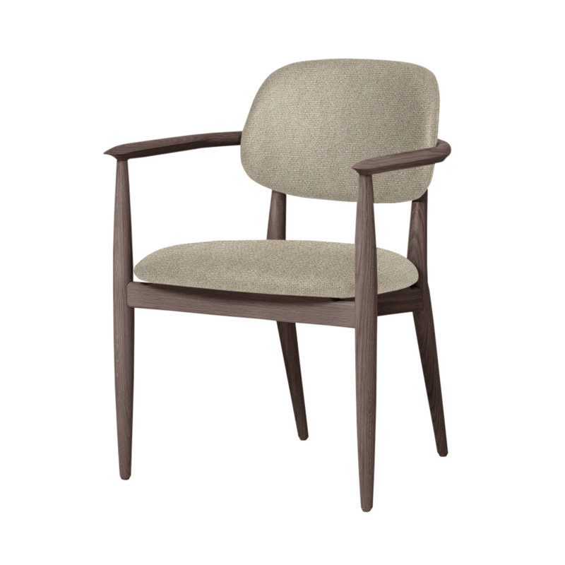 Chaise Slow de Space Copenhagen, Noyer à finition savonnée, Lin principal MLF20