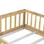 Lit en bois d'hévéa robuste avec garde-corps de sécurité, parfait pour les enfants et les adultes, assurant confort et sécurité.