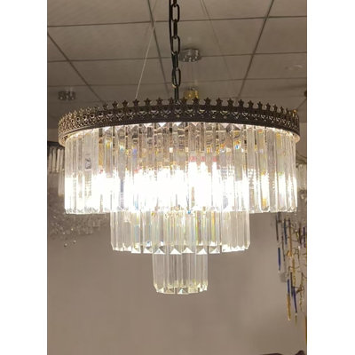 Luminaire de lustre en cristal rétro - lustre de ferme 6 lumières avec chaîne réglable, finition bronze antique pour salle à manger, salon, vestibule