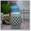 Tabouret de jardin en céramique durable avec motif en treillis tissé, finition émaillée pour une utilisation intérieure et extérieure, table de bout décorative solide et élégante