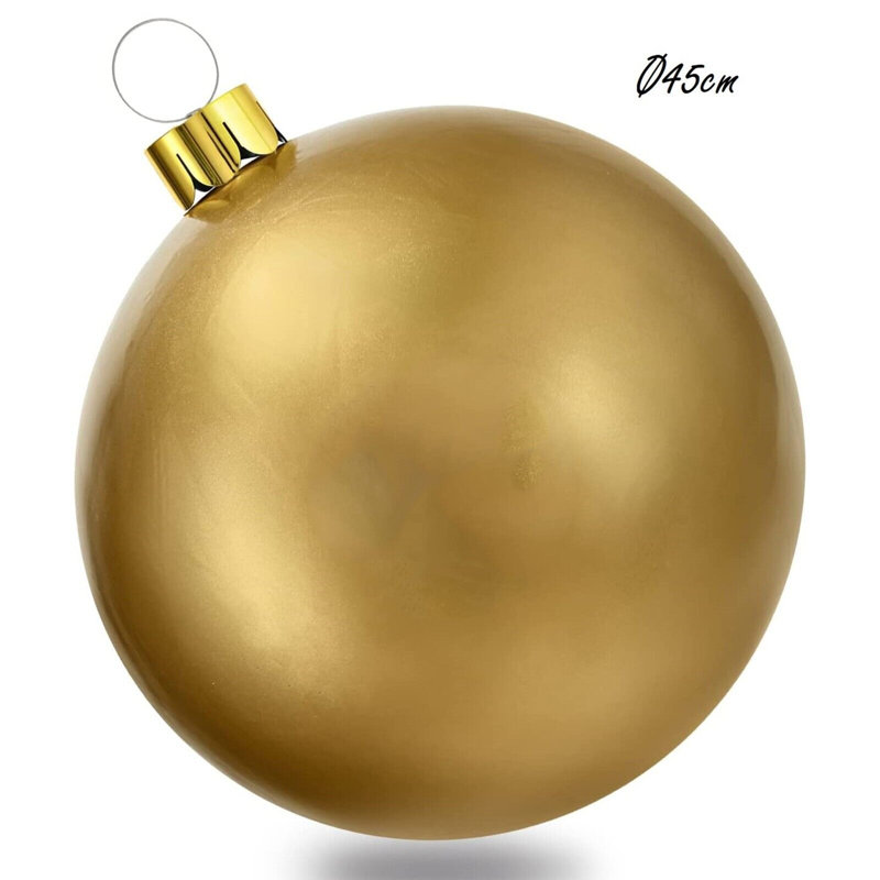 18cm Holiday Bauble, 18cm H x 15cm W x 10cm D, Gold