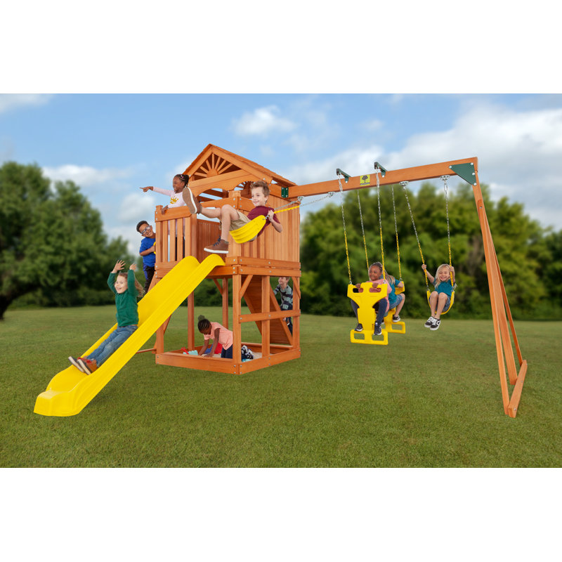 Portique Timber Valley, Multicolore, Jaune