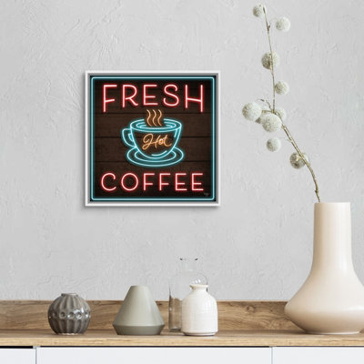 «Neon Fresh Coffee» par Mollie B., reproduction d'art sur toile tendue