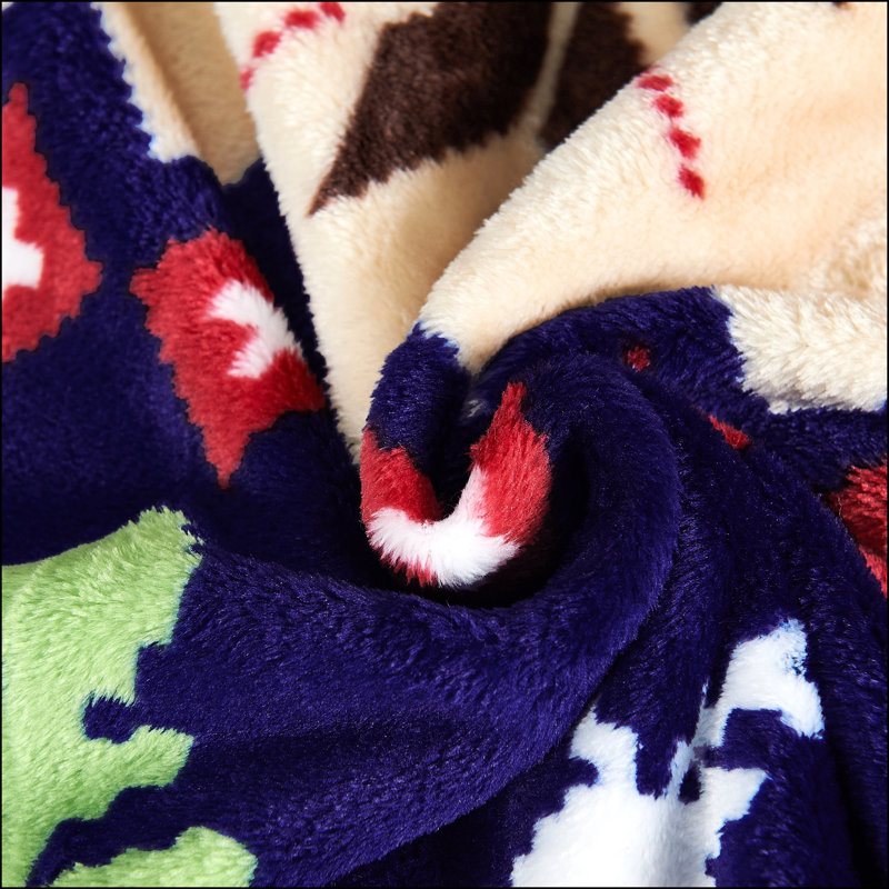 Throw Blanket, Blue Christmas Deer, Twin