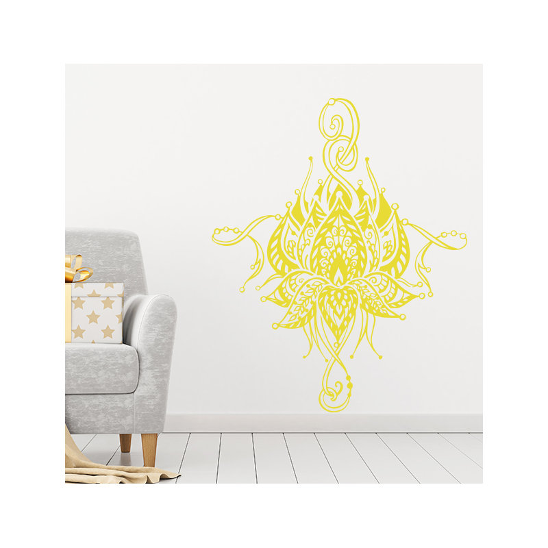 Décalcomanie murale fleur lotus Buller, Jaune