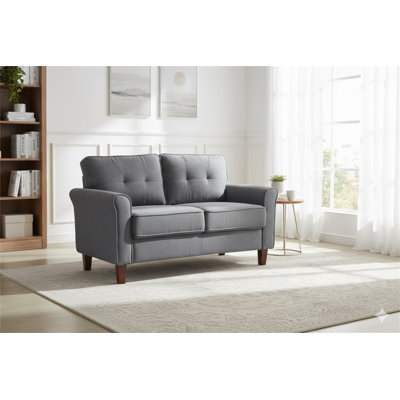 Canapé foncé, canapé 2 places, canapé rembourré Mid-Century pour le salon