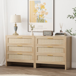 Rattan 3 Drawers Dresser