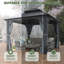Pavillon de jardin d'extérieur en acier galvanisé à toit rigide en aluminium avec filet et rideaux l 10 pi x P 10 pi-108927575