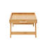 Ensemble de 2 tables-plateaux avec pieds pliables, plateau-repas en bambou pour canapé, lit, repas