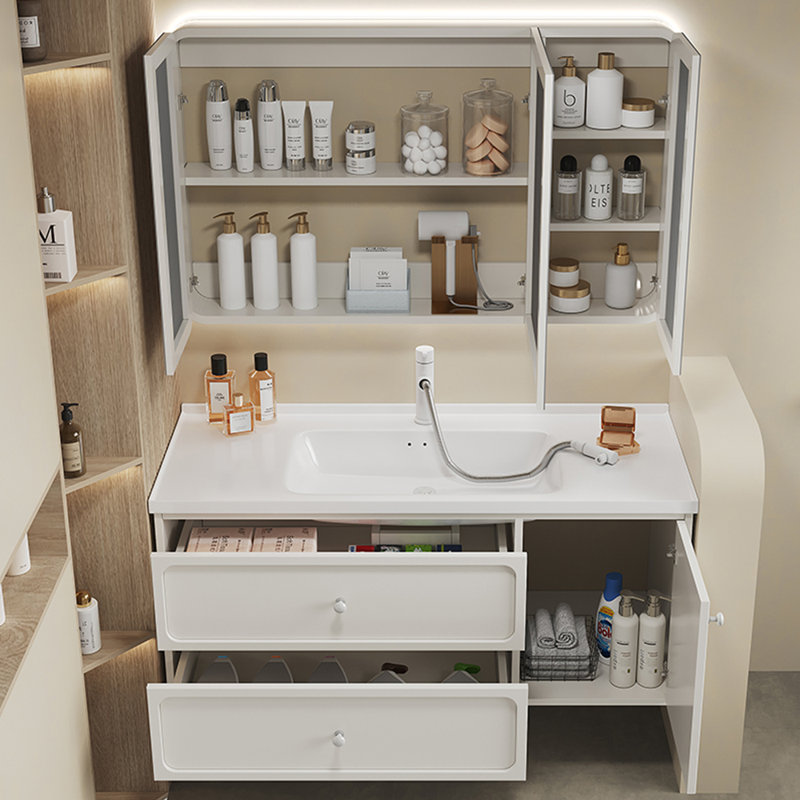 Nordic style simple vanitie bathroom cabinet., White
