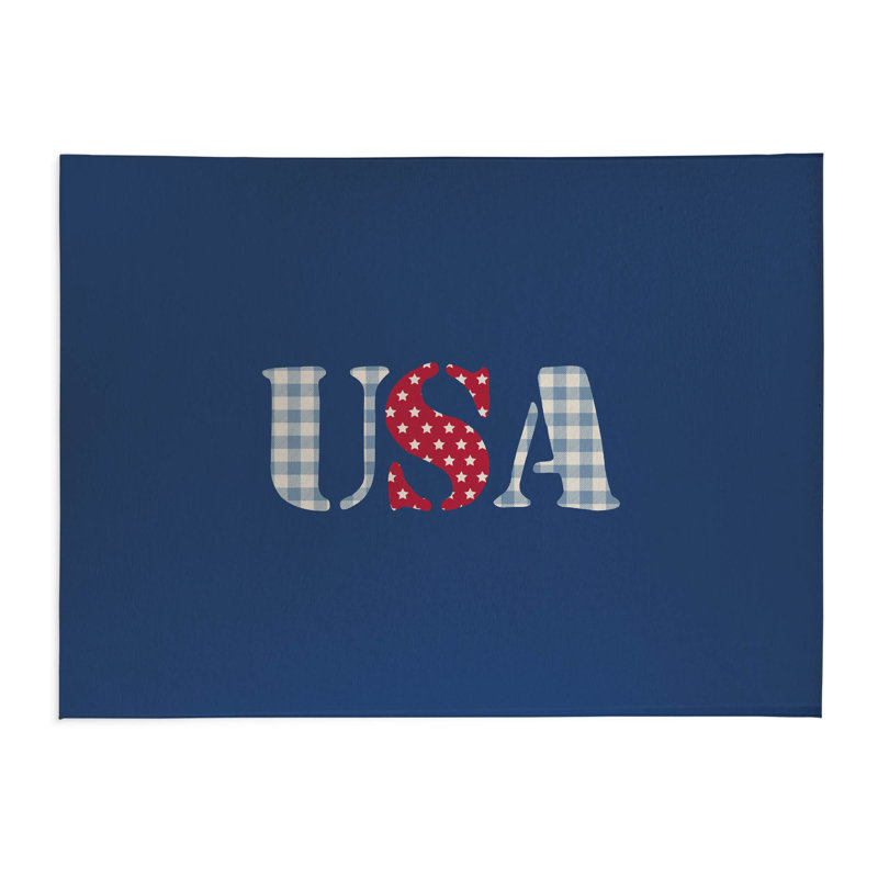 Tapis de cuisine à profil bas Gingham, Rectangle 4pi x 6 pi