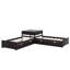 Lit plateforme simple en L avec lit gigogne, bureau et tiroirs-1536540084