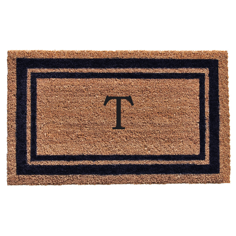 Tapis d'entrée antidérapant Stortz, Rectangle 2 pi x 3 pi, T, Bleu foncé / brun clair