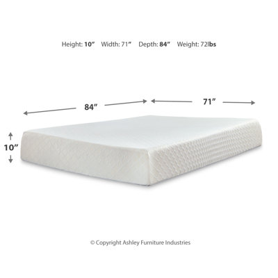 Signature Design by Ashley 10" Firm Memory Foam Mattress and Adjustable Base