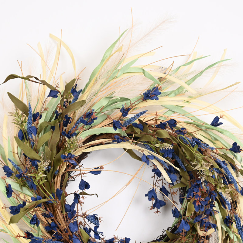 Couronne de pampas artificielle rustique 24 po 24 po