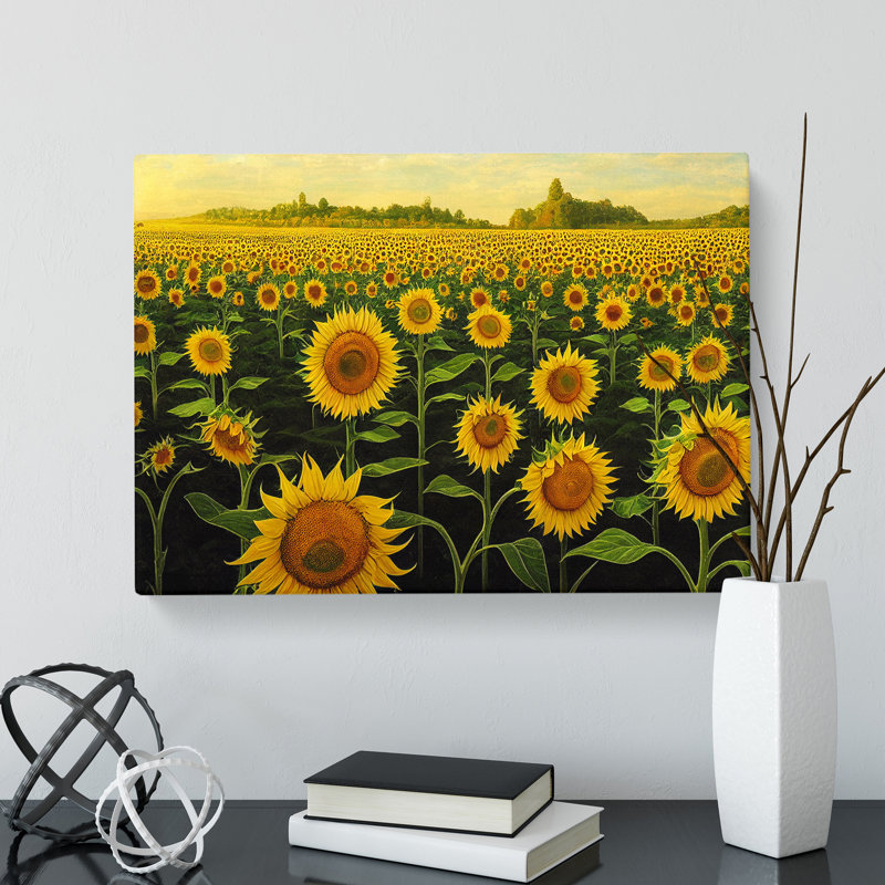 Irresistible Sunflower Field - Wrapped Canvas, 40cm H x 60cm W x 3cm D