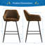 Velvet/Suede Upholstered Bar Stools with Armrests & Diamond Tufting-618645188
