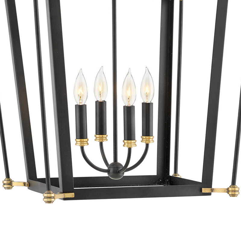 Luminaire suspendu avec chandelle 4 lumières Selby, H 29,5 po x l 20 po x P 20 po