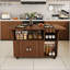 Table pliante multifonctionnelle avec tablettes et roulettes de rangement, table de salle à manger pliable de 47 pouces pour les petits espaces, bureau compact pour la cuisine, dortoir, bureau