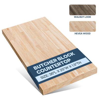 Bartlum Sturdy Solid Hevea Wood Block Countertop for Workbenches