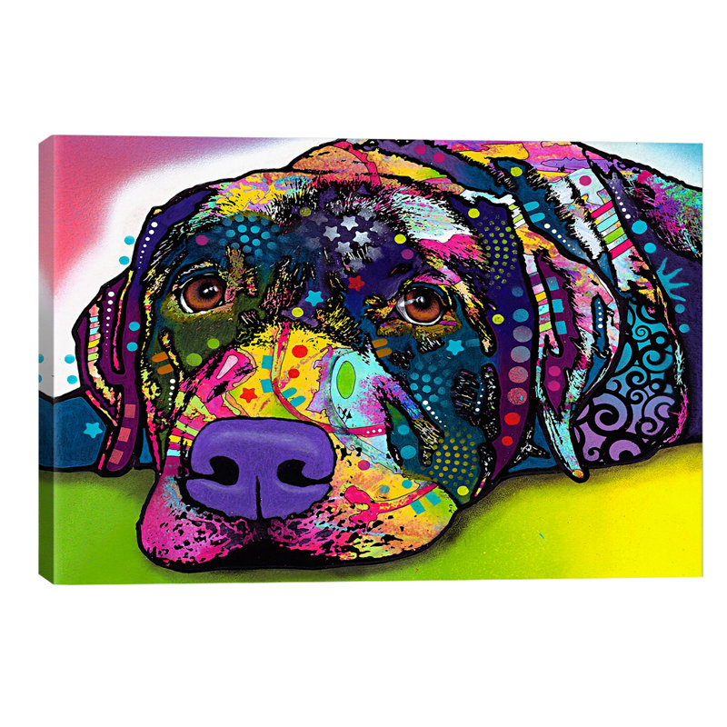 Savvy Labrador by Dean Russo - Print on Canvas, 152.5 cm H x 101.5 cm W x 3.175 cm D, No Frame