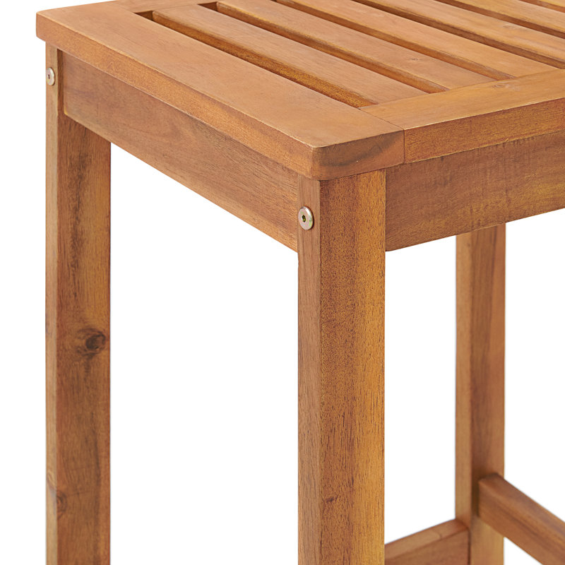 Brandon 3-Piece Natural Acacia Wood Outdoor Bar Height Bistro Set