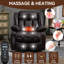 Fauteuil inclinable électrique à double moteur en cuir véritable brun-454356915