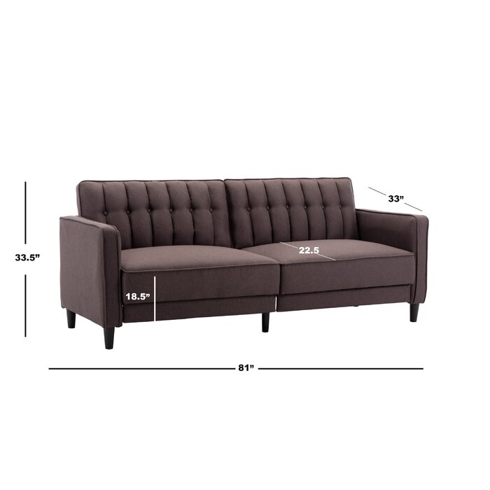 Latitude Run® 81'' Upholstered Tufted Back Convertible Sofa & Reviews ...