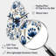 Horloge murale florale en damas bleue et blanche à motif floral irrégulier, sans horloge murale-104237192