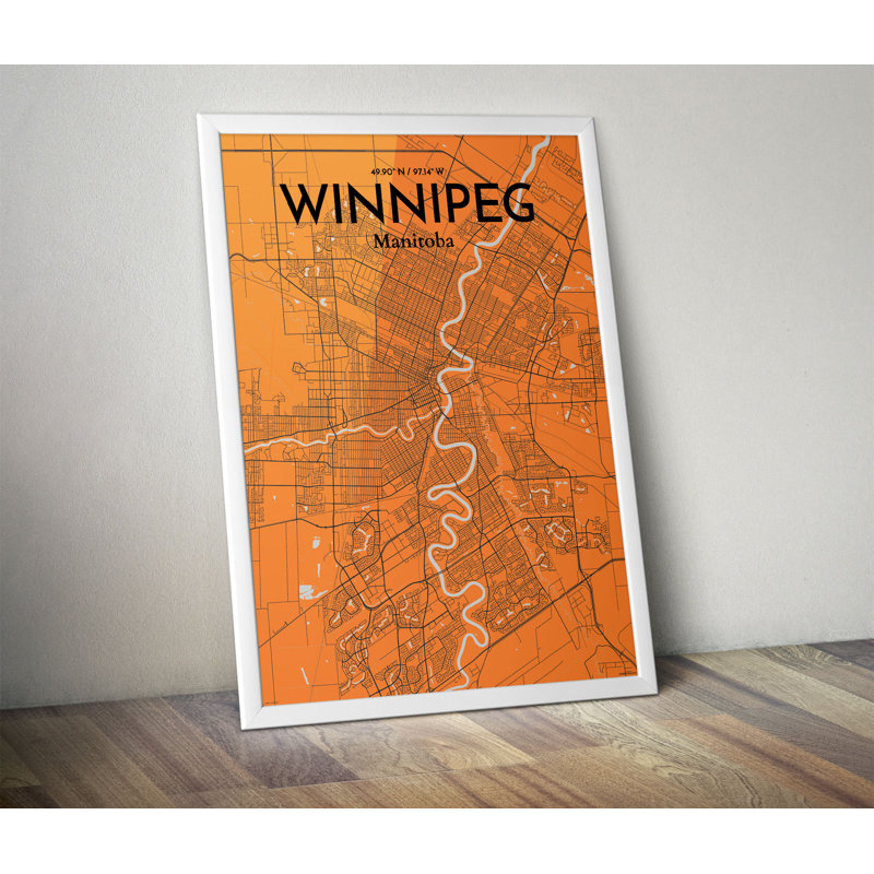 Winnipeg City Map - No Frame Print, 91.4cm H x 61cm W