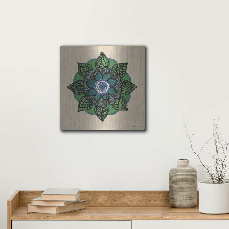 Art mural en métal luxueux «Mandala 2» par Stellar Design Studio, 12 po x 12 po, H 12 po x l 12 po