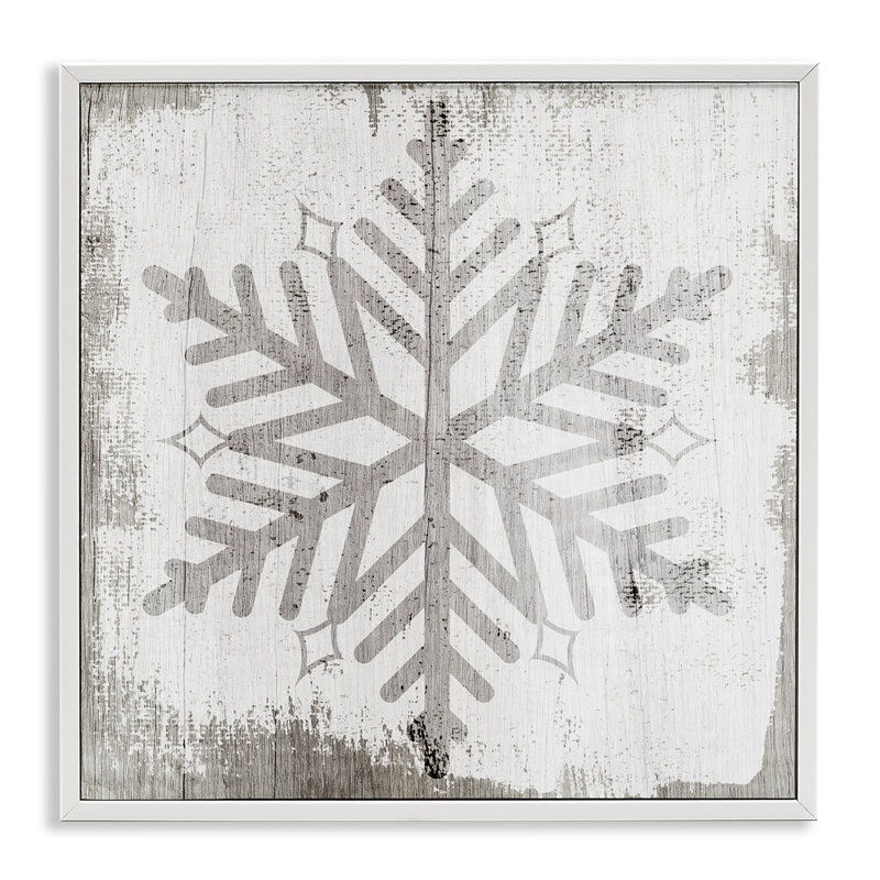 Forme de flocon de neige hiver nature at-251, H 12 po x l 12 po x P 1,5 po, Giclée encadrée blanc bord de mer
