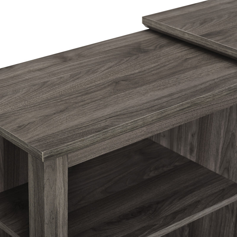 Woodbury 70" Media Console with Electric Fireplace, Slate Gray