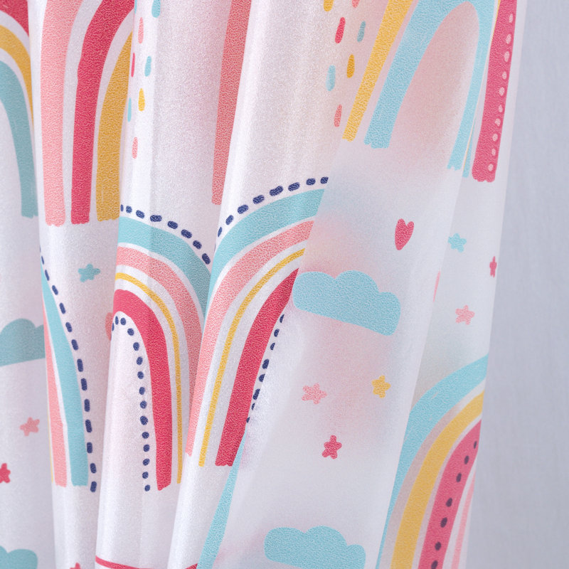 Rainbow Peva Waterproof Shower Curtain With Hooks