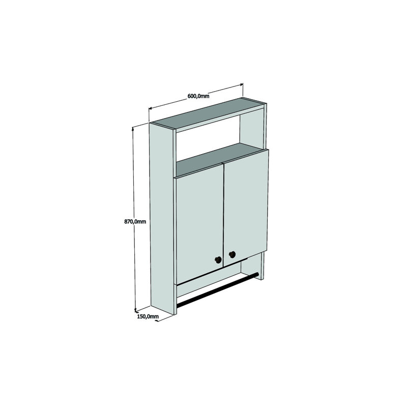 Stylish Wall-Mounted Bathroom Cabinet, Anthracite, 23.6 x 34.3 x 5.9 inches | 100% Melamine Coated Particle Board, Thickness: 0.7 inches | Multiple Shelves for Extra Storage, Modern Design for Organized Spaces