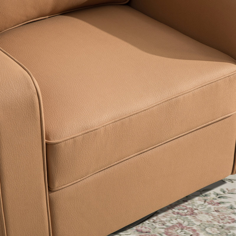 Fauteuil d'appoint large rembourré et pivotant avec siège de rangement, Ambre