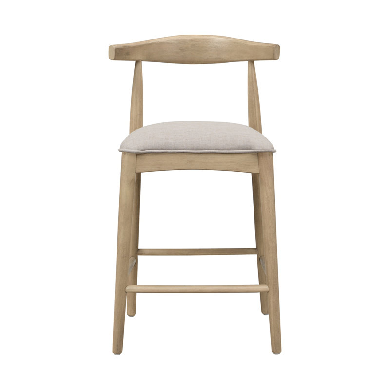 TABOURET DE COMPTOIR EN TISSU DE PEBBLE (ENSEMBLE DE 2), Naturel, Beige, Tabouret de comptoir (siège d'une hauteur de 26,5