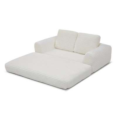 Canapé-lit pliant convertible 2-en-1, canapé-lit en velours côtelé moderne avec 2 * coussins, causeuse modulaire rembourrée et désossée avec lit escamotable, canapé-lit modulaire pliant pour le salon