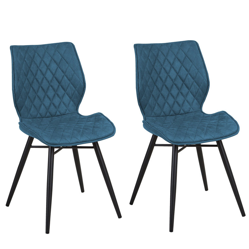 Mahaffie 43 cm H Tufted Side Chair, Blue