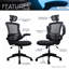 Fauteuil de direction moderne haut dossier en filet avec appui-tête et accoudoirs rabattables Techni Mobile-1893736241
