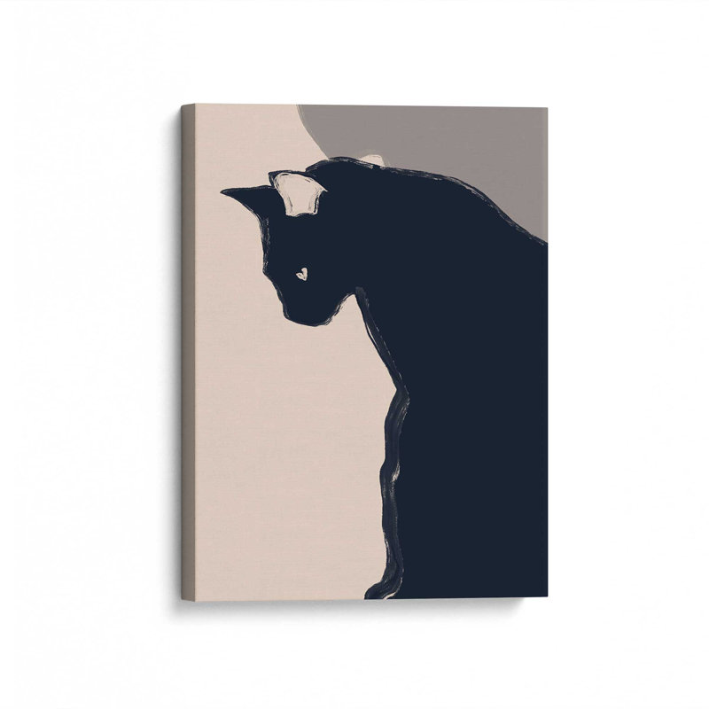 «Minimal Abstract Art Black Cat» par ThingDesign, reproduction, 36 W x 48 H, Wrapped Canvas, Ne s’applique pas