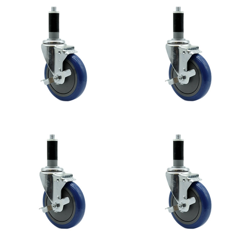 Roulettes extensibles avec frein, Bleu