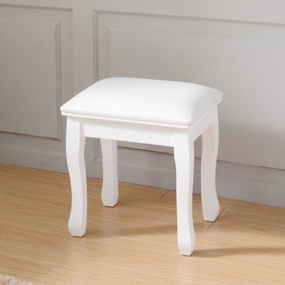 Vanity Stool Padded Makeup Chair Bench With Solid Wood Legs